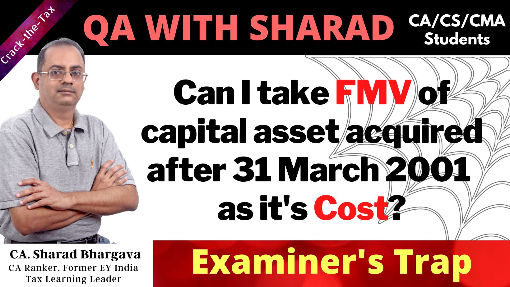Can I take FMV of capital asset acquired after 31 March 2001 as it's Cost? // By CA. Sharad Bhargava