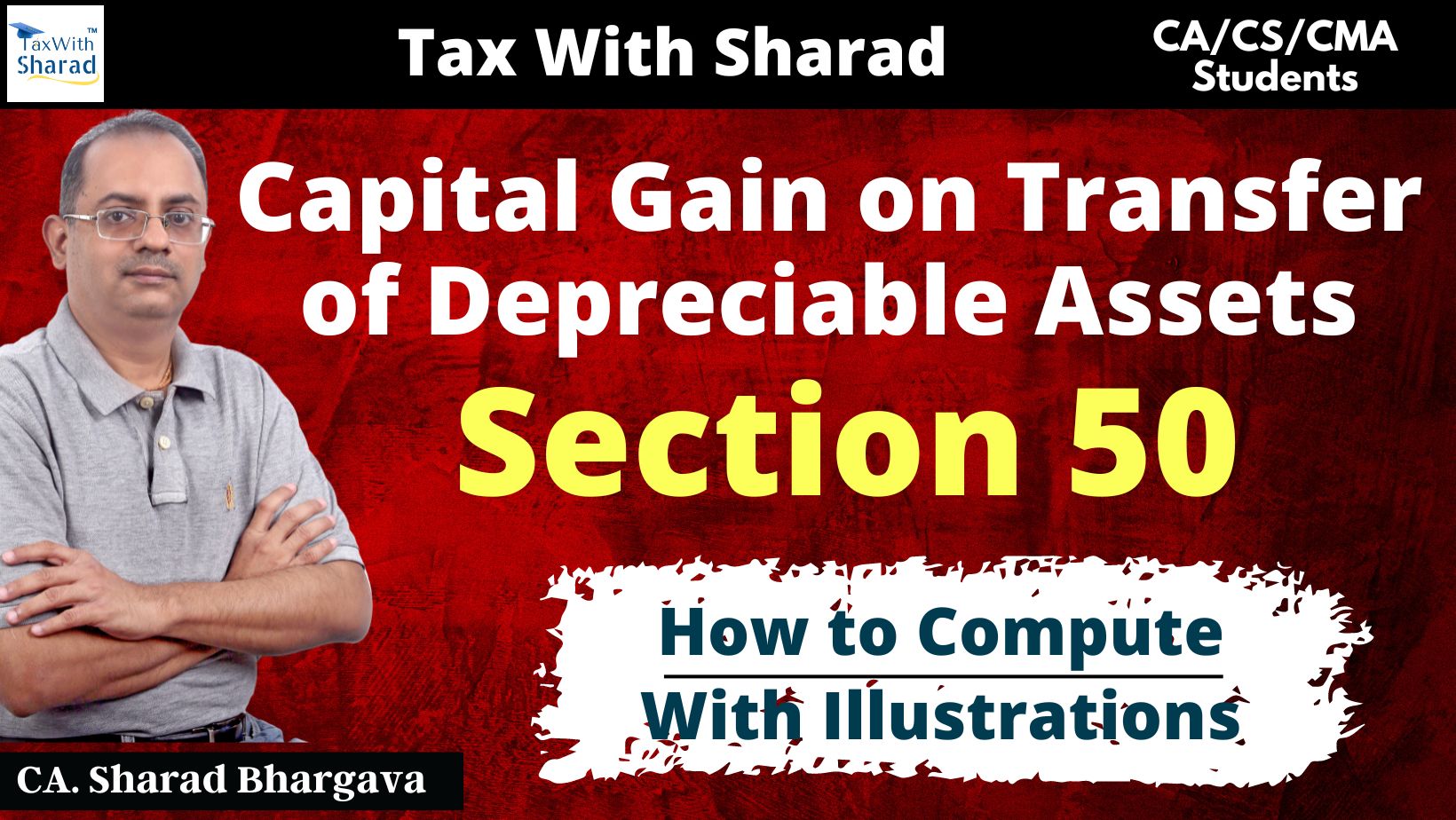How to compute capital gain on transfer of depreciable assets // Section 50 // CA. Sharad Bhargava
