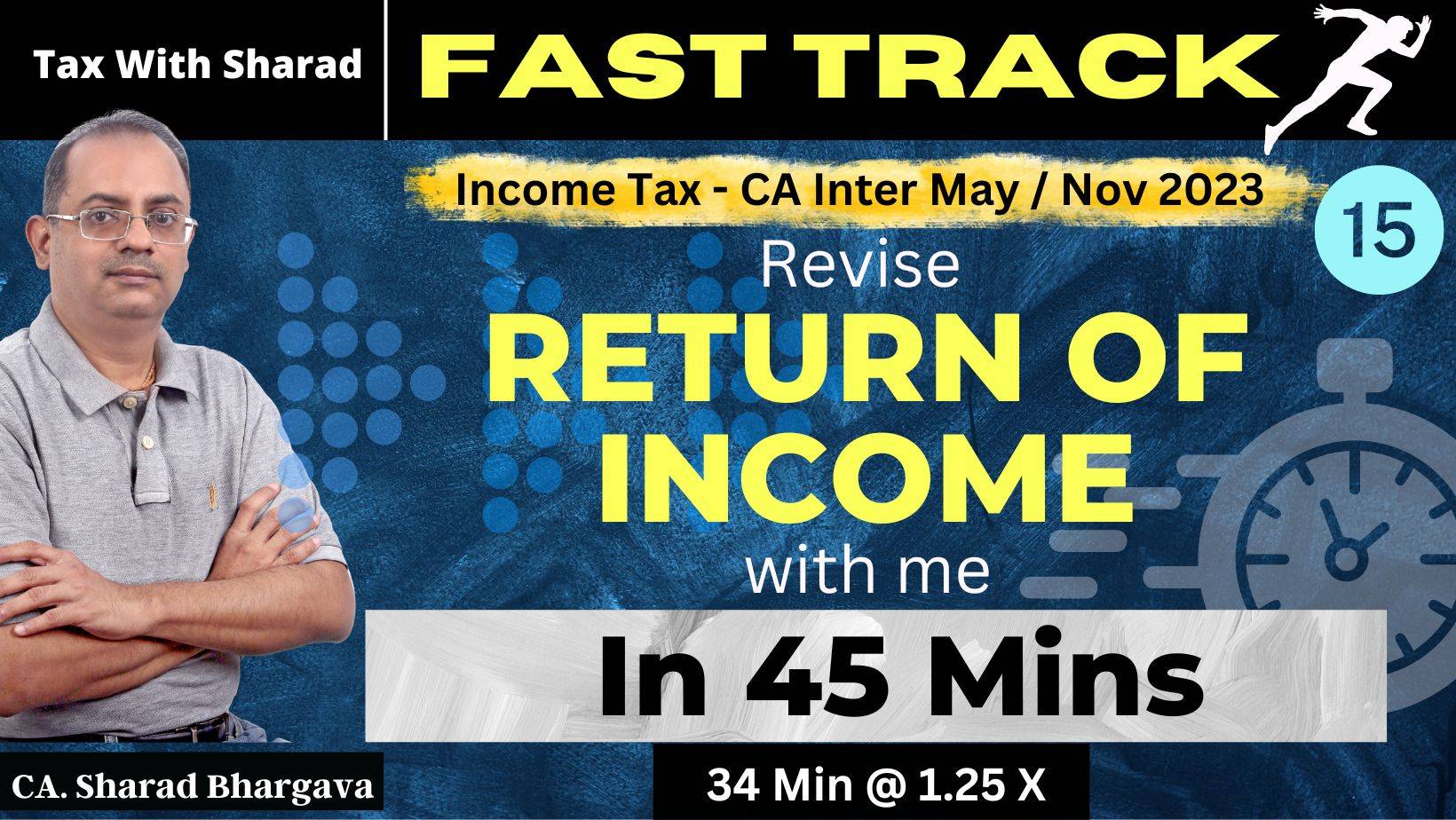Fast Track Revision (DT) / 15 - Return of Income / CA Inter May/ Nov 2023 / CA. Sharad Bhargava