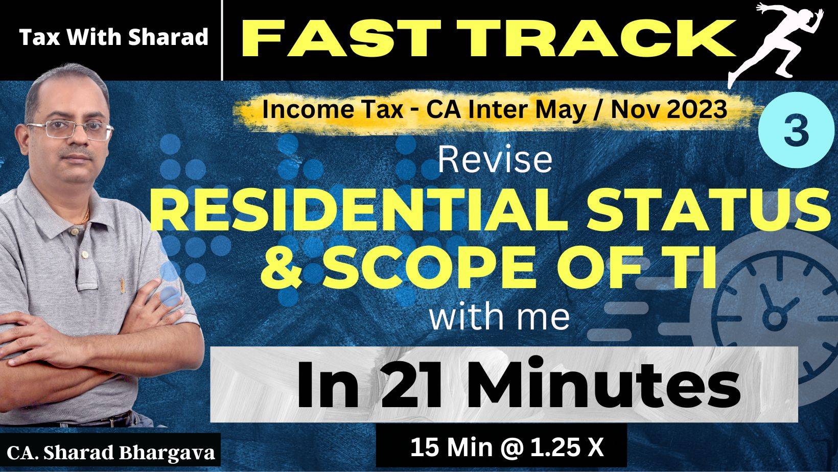 Fast Track Revision (DT) / 3 - Res Status & Scope of TI / CA Inter 2023 / CA. Sharad Bhargava