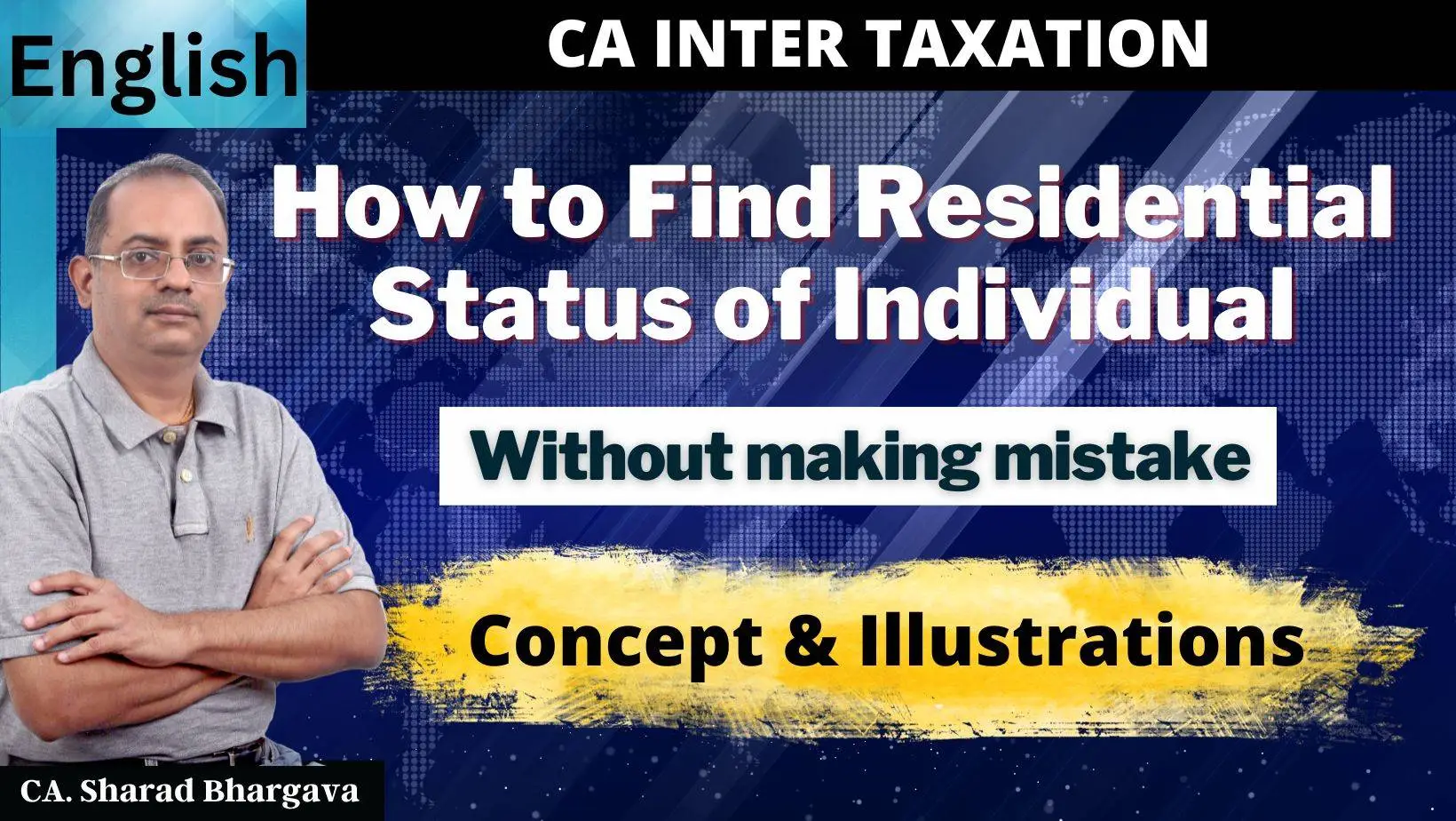 (English) / How to find residential status of individual / Concept & Examples / CA. Sharad Bhargava