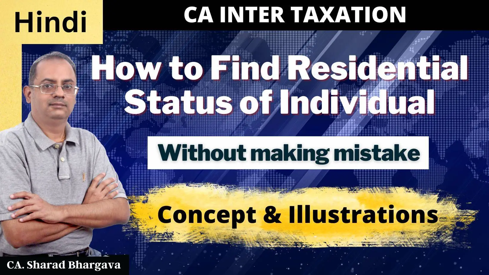 (Hindi) / How to find residential status of individual / Concept & Examples / CA. Sharad Bhargava