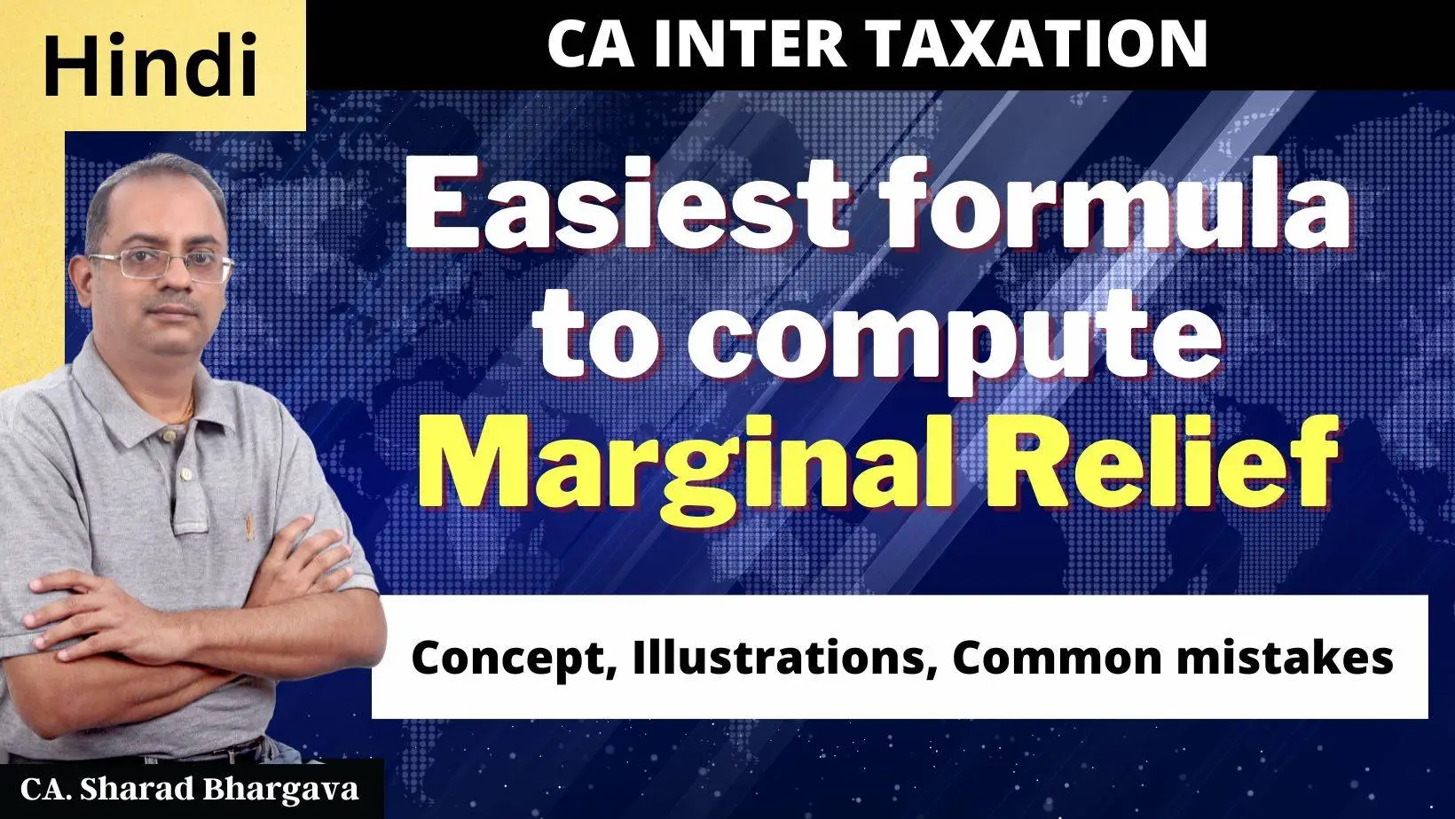(Hindi) / How to compute Marginal Relief / Concept, Illustrations, Mistakes / CA. Sharad Bhargava